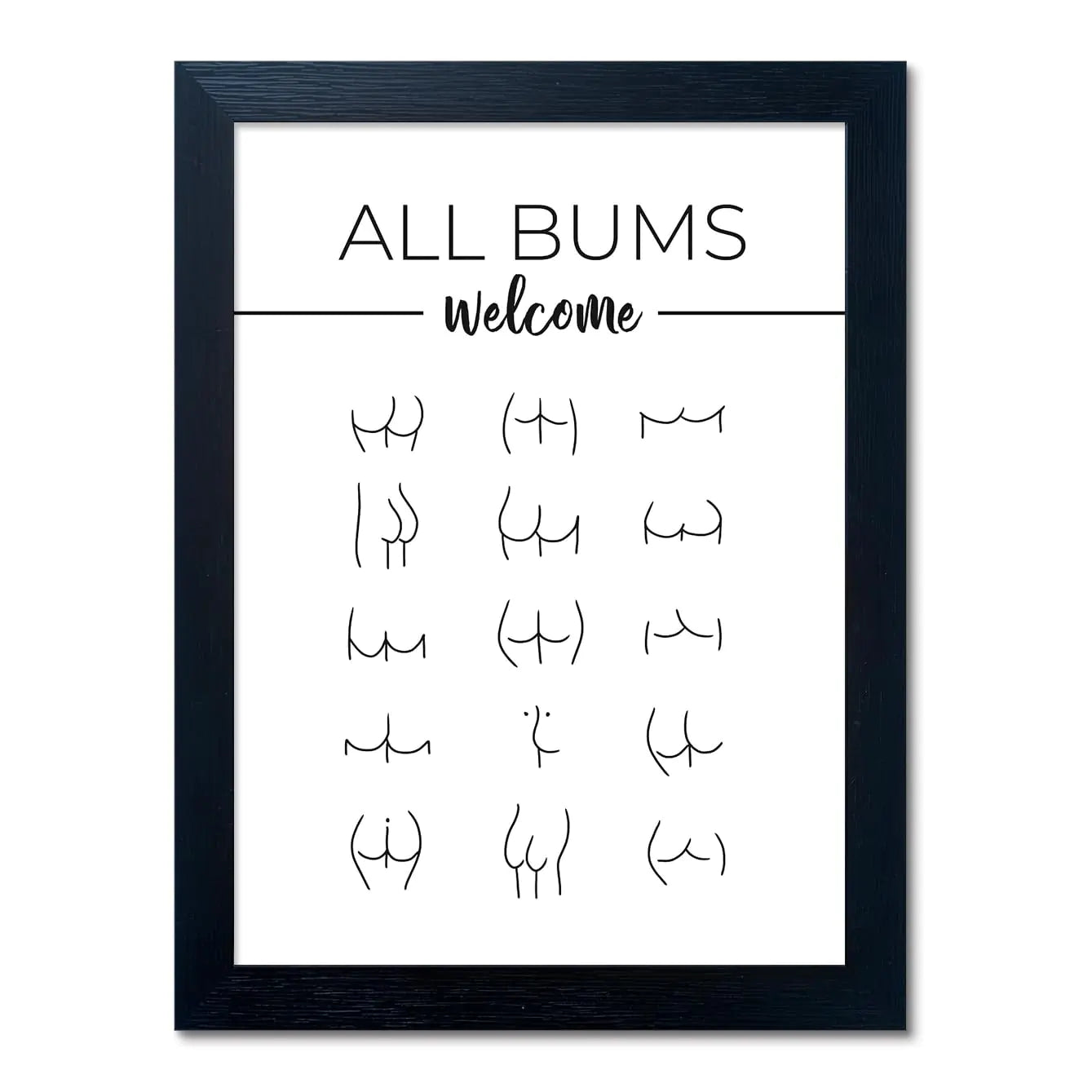 Funny Bathroom Wall Art Black and White Framed Bathroom Wall Decor Toilet Art Modern Minimalistic Canvas Print Paintings Bathroom Sign Artwork