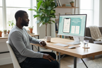 Black man viewing toolkit on desktop