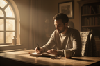 Man Writing in Journal