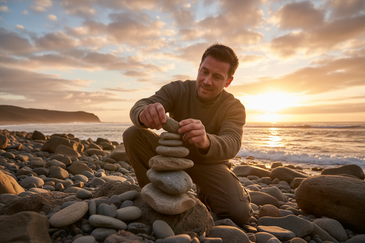 Rebuild - Building a Cairn at Dawn